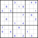 Судоку 9х9 #3174 трудный