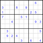 Судоку 9х9 #3190 трудный