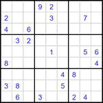 Судоку 9х9 #3191 трудный