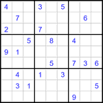 Судоку 9х9 #3207 трудный