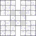 Самурай судоку #51 трудный