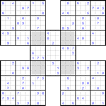 Самурай судоку #51 очень трудный