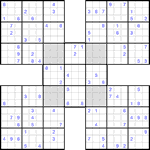 Самурай судоку #52 очень трудный