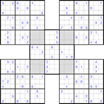 Самурай судоку #53 очень трудный