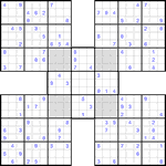 Самурай судоку #54 очень трудный