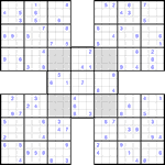 Самурай судоку #55 очень трудный