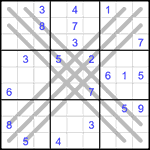 Судоку BX 9х9 #3 трудный Судоку BX 9х9 #3 трудный