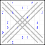 Судоку BX 9х9 #1 очень трудный Судоку BX 9х9 #1 очень трудный