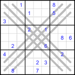 Судоку BX 9х9 #2 очень трудный Судоку BX 9х9 #2 очень трудный