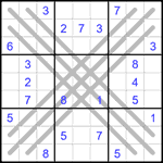 Судоку BX 9х9 #4 очень трудный Судоку BX 9х9 #4 очень трудный