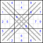 Судоку BX 9х9 #21 очень трудный Судоку BX 9х9 #21 очень трудный