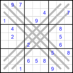 Судоку BX 9х9 #22 очень трудный Судоку BX 9х9 #22 очень трудный