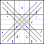 Судоку BX 9х9 #28 очень трудный Судоку BX 9х9 #28 очень трудный