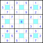 Судоку-центр 9х9 #34 легкий Судоку-центр 9х9 #34 легкий