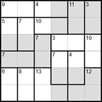 Судоку-убийца 6х6 #1 трудный Судоку-убийца 6х6 #1 трудный