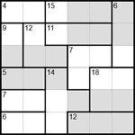 Судоку-убийца 6х6 #4 очень трудный Судоку-убийца 6х6 #4 очень трудный