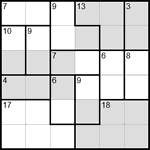 Судоку-убийца 6х6 #5 очень трудный Судоку-убийца 6х6 #5 очень трудный