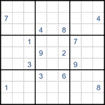 Судоку “Ход конем” 9х9 #31 очень трудный Судоку “Ход конем” 9х9 #31 очень трудный