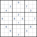 Судоку “Ход конем” 9х9 #38 очень трудный