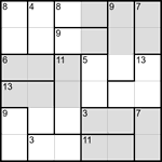 Судоку-убийца 6х6 #6 легкий Судоку-убийца 6х6 #6 легкий