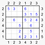 Судоку-небоскребы 6х6 #1 легкий Судоку-небоскребы 6х6 #1 легкий