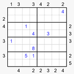 Судоку-небоскребы 8х8 #6 трудный Судоку-небоскребы 8х8 #6 трудный