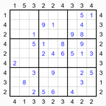 Судоку-небоскребы 9х9 #1 средний Судоку-небоскребы 9х9 #1 средний