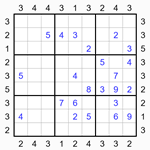 Судоку-небоскребы 9х9 #16 средний Судоку-небоскребы 9х9 #16 средний