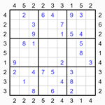 Судоку-небоскребы 9х9 #17 средний Судоку-небоскребы 9х9 #17 средний