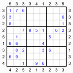 Судоку-небоскребы 9х9 #19 средний Судоку-небоскребы 9х9 #19 средний