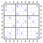 Судоку-небоскребы 9х9 #22 средний Судоку-небоскребы 9х9 #22 средний