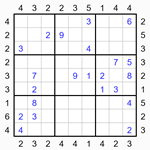 Судоку-небоскребы 9х9 #24 средний Судоку-небоскребы 9х9 #24 средний