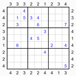 Судоку-небоскребы 9х9 #22 трудный Судоку-небоскребы 9х9 #22 трудный