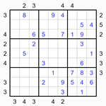 Судоку-небоскребы 9х9 #24 трудный Судоку-небоскребы 9х9 #24 трудный