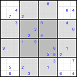 Судоку-бабочка #32 трудный