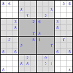 Судоку-бабочка #34 трудный