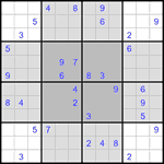 Судоку-бабочка #35 трудный