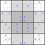 Судоку-бабочка #32 очень трудный