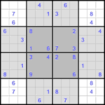 Судоку-бабочка #34 очень трудный