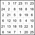 Лабиринт-число 6х6 #19 Лабиринт-число 6х6 #19