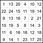 Лабиринт-число 6х6 #25 Лабиринт-число 6х6 #25