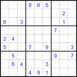 Судоку 9х9 #3344 трудный