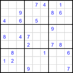 Судоку 9х9 #3346 трудный