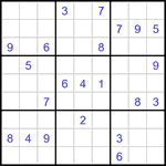 Судоку 9х9 #3364 трудный