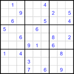 Судоку 9х9 #3366 трудный