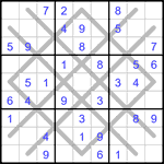 Судоку-аргайл 9х9 #38 легкий Судоку-аргайл 9х9 #38 легкий