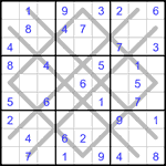 Судоку-аргайл 9х9 #43 легкий