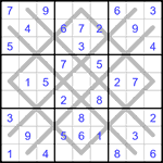 Судоку-аргайл 9х9 #44 легкий
