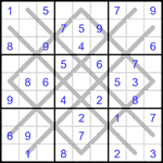 Судоку-аргайл 9х9 #46 легкий