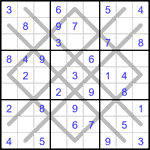 Судоку-аргайл 9х9 #47 легкий